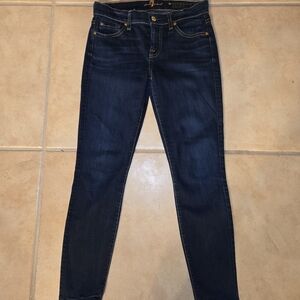 7 For All Mankind The Cropped Skinny Fit Jeans Dark Wash Made USA NWOT
